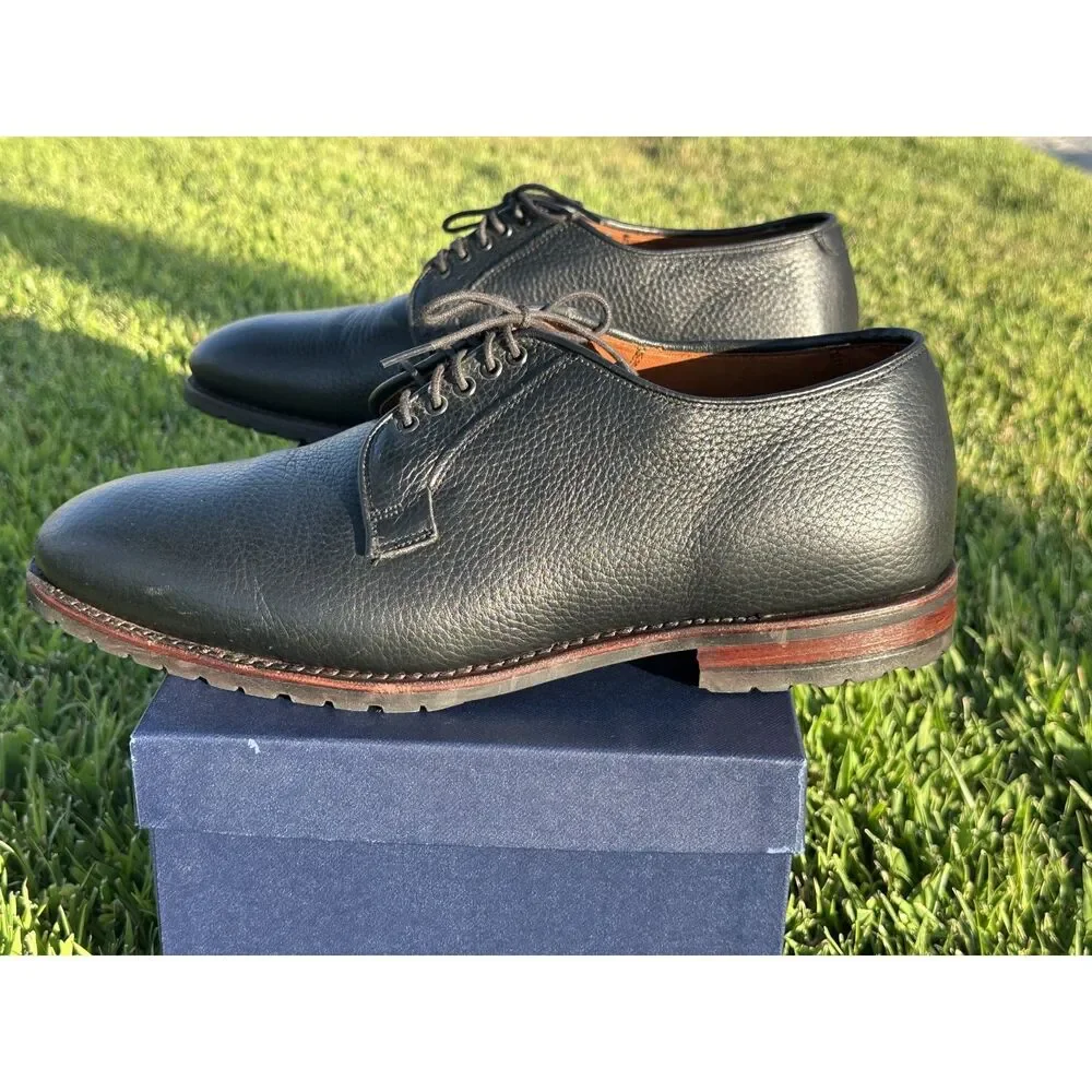 Brooks Brothers Men’s 11 E Black Pebble Leather Derby Shoes Made in USA Lug Sole